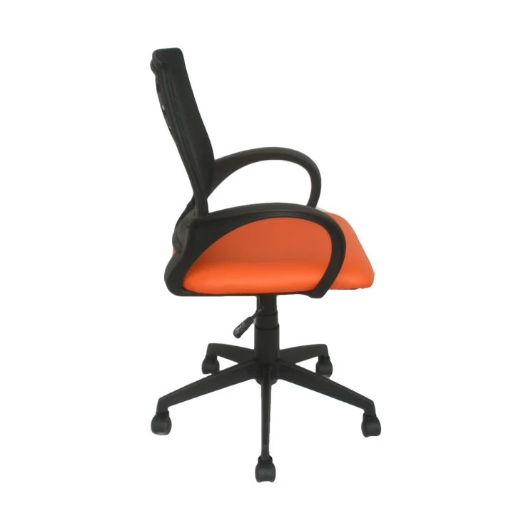 Y-1844 Fabric Back Orange Seat Mesh Chair With Arms